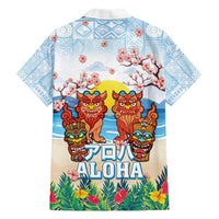 Hawaii And Japan Okinawa Hawaiian Shirt Aloha Gozaimasu Tiki With Shisa LT05 - Polynesian Pride