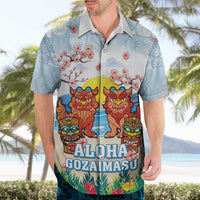 Hawaii And Japan Okinawa Hawaiian Shirt Aloha Gozaimasu Tiki With Shisa LT05 - Polynesian Pride