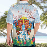Hawaii And Japan Okinawa Hawaiian Shirt Aloha Gozaimasu Tiki With Shisa LT05 - Polynesian Pride
