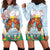 Hawaii And Japan Okinawa Hoodie Dress Aloha Gozaimasu Tiki With Shisa