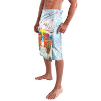 Hawaii And Japan Okinawa Lavalava Aloha Gozaimasu Tiki With Shisa LT05 - Polynesian Pride