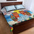 Hawaii And Japan Okinawa Quilt Bed Set Aloha Gozaimasu Tiki With Shisa