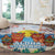 Hawaii And Japan Okinawa Round Carpet Aloha Gozaimasu Tiki With Shisa