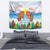 Hawaii And Japan Okinawa Tapestry Aloha Gozaimasu Tiki With Shisa