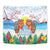 Hawaii And Japan Okinawa Tapestry Aloha Gozaimasu Tiki With Shisa