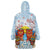 Hawaii And Japan Okinawa Wearable Blanket Hoodie Aloha Gozaimasu Tiki With Shisa