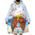 Hawaii And Japan Okinawa Wearable Blanket Hoodie Aloha Gozaimasu Tiki With Shisa