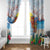 Hawaii And Japan Okinawa Window Curtain Aloha Gozaimasu Tiki With Shisa