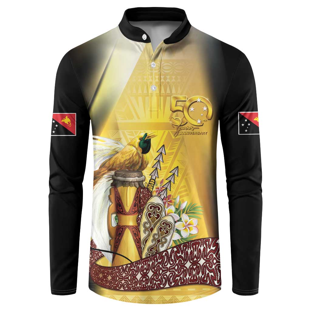 Papua New Guinea Button Sweatshirt 50 Years Of Independence LT05 Gold - Polynesian Pride