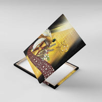 Papua New Guinea Canvas Wall Art 50 Years Of Independence LT05 With Frame Gold - Polynesian Pride