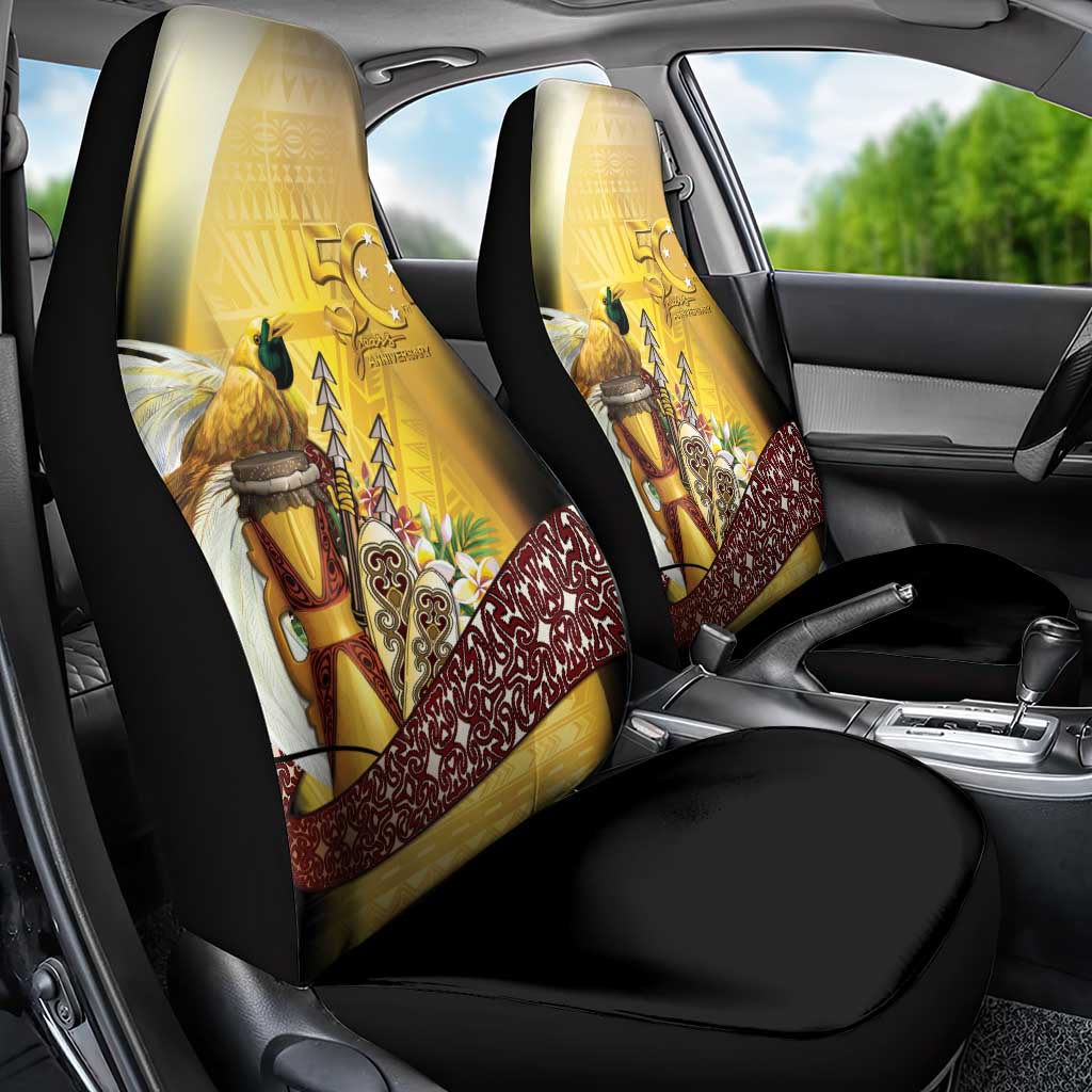 Papua New Guinea Car Seat Cover 50 Years Of Independence - Polynesian Pride