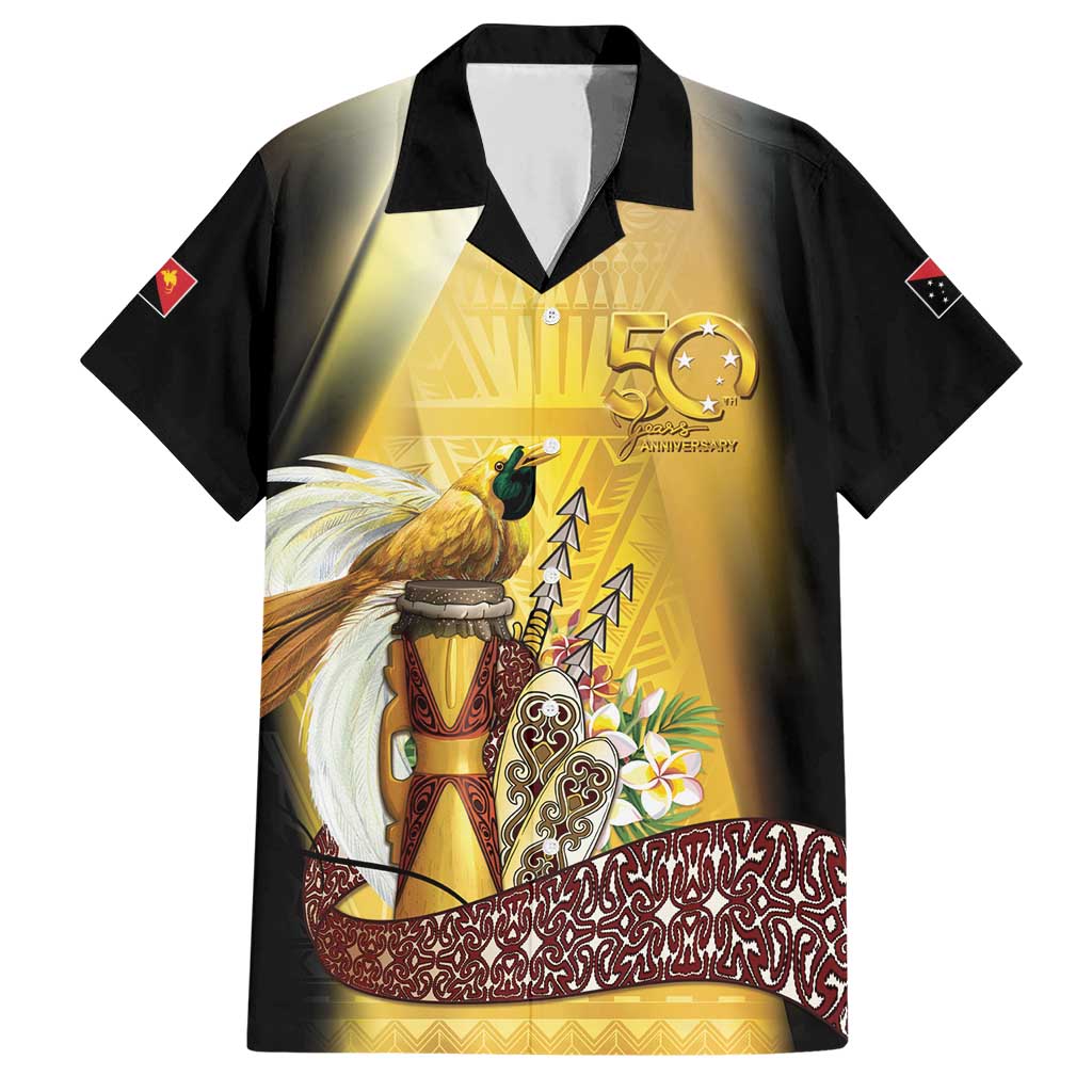 Papua New Guinea Family Matching Short Sleeve Bodycon Dress and Hawaiian Shirt 50 Years Of Independence - Polynesian Pride