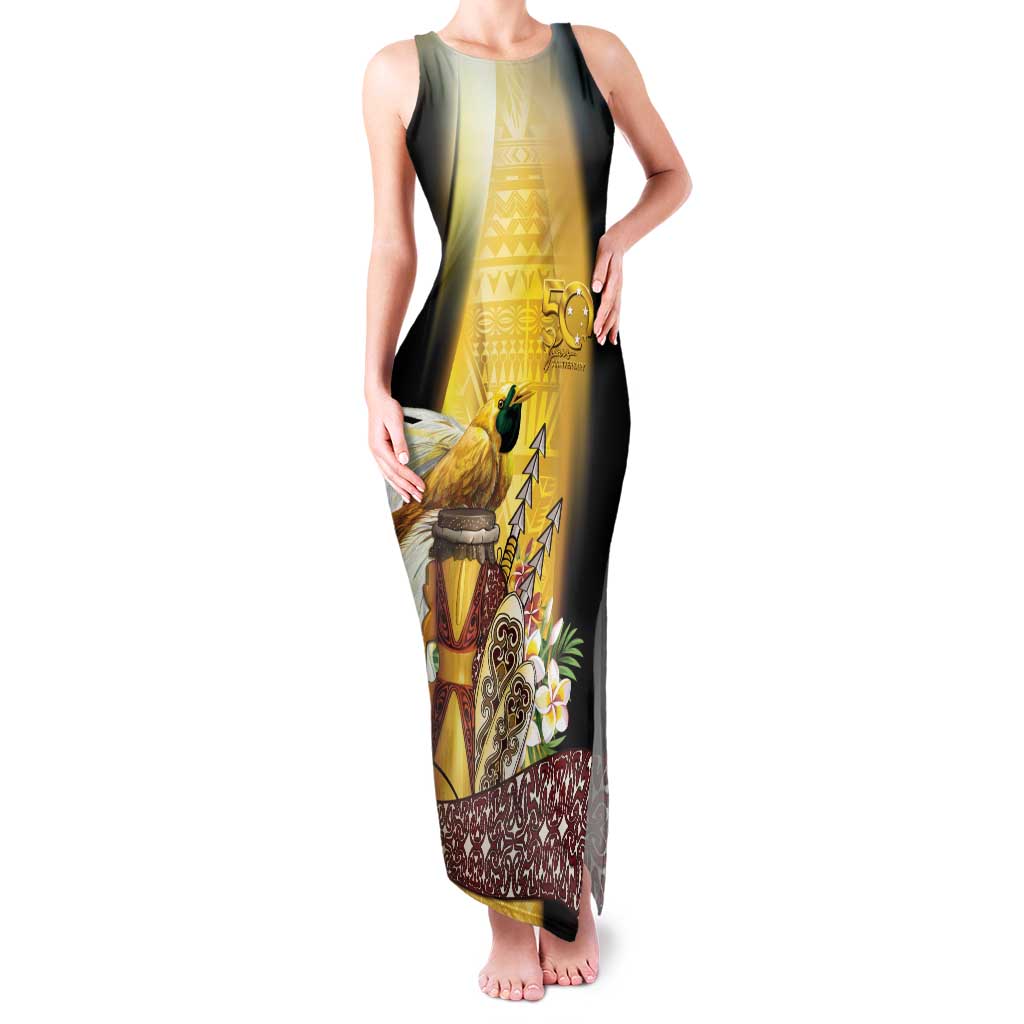 Papua New Guinea Family Matching Tank Maxi Dress and Hawaiian Shirt 50 Years Of Independence - Polynesian Pride