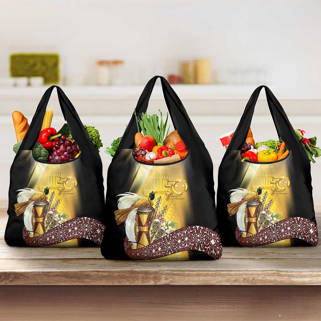 Papua New Guinea Grocery Bag 50 Years Of Independence LT05 3-pack One Size Gold - Polynesian Pride