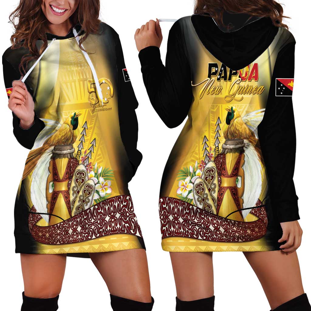Papua New Guinea Hoodie Dress 50 Years Of Independence - Polynesian Pride