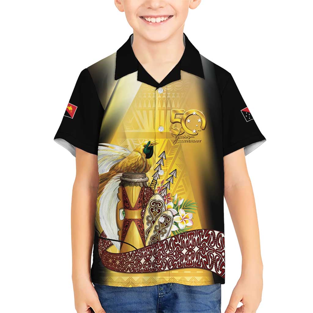 Papua New Guinea Kid Hawaiian Shirt 50 Years Of Independence - Polynesian Pride