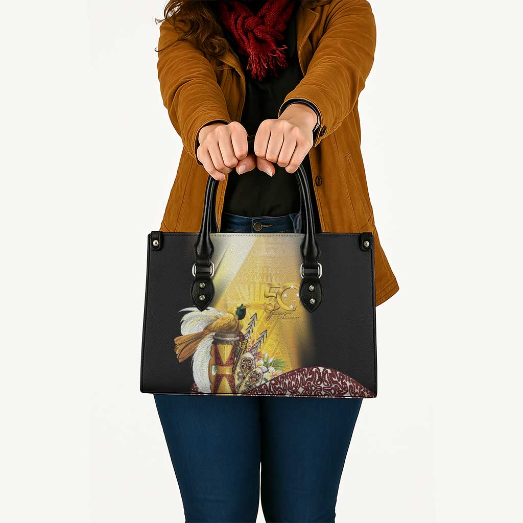 Papua New Guinea Leather Bag 50 Years Of Independence - Polynesian Pride