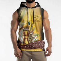 Papua New Guinea Sleeveless Hoodie 50 Years Of Independence - Polynesian Pride