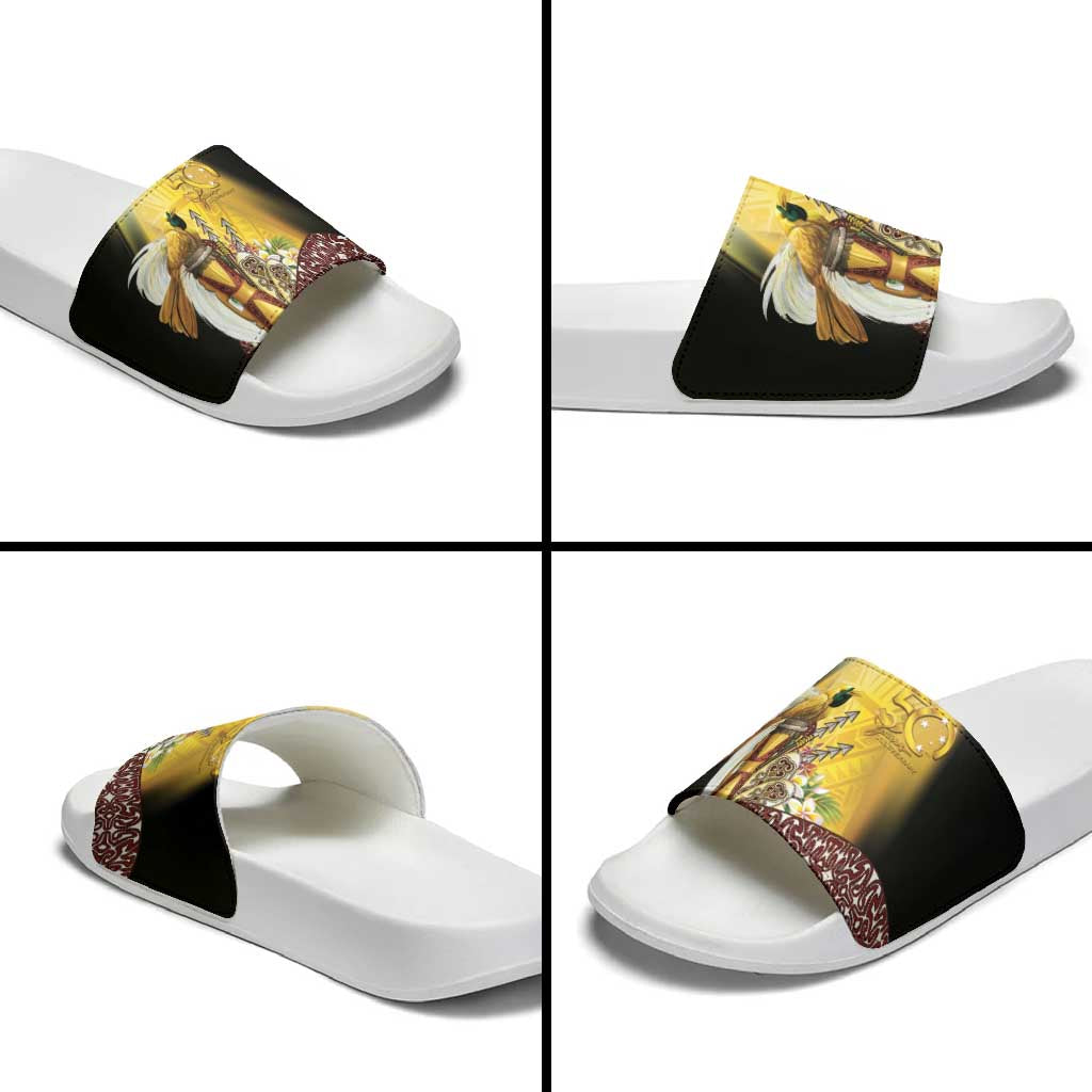 Papua New Guinea Slide Sandals 50 Years Of Independence - Polynesian Pride