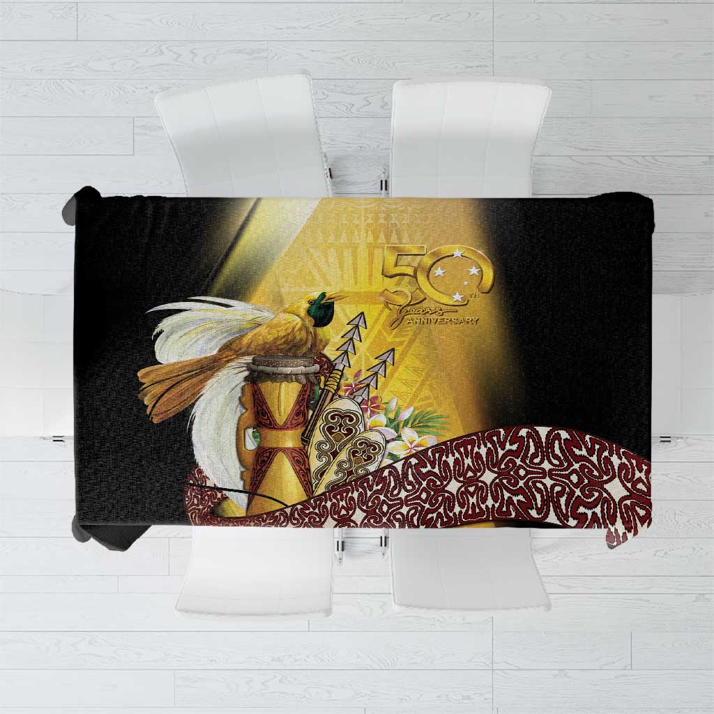 Papua New Guinea Tablecloth 50 Years Of Independence LT05 Gold - Polynesian Pride