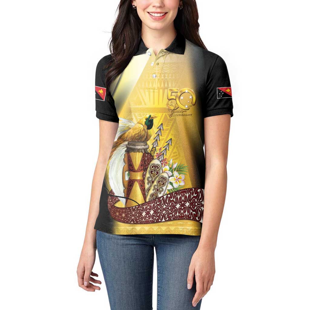 Papua New Guinea Women Polo Shirt 50 Years Of Independence - Polynesian Pride