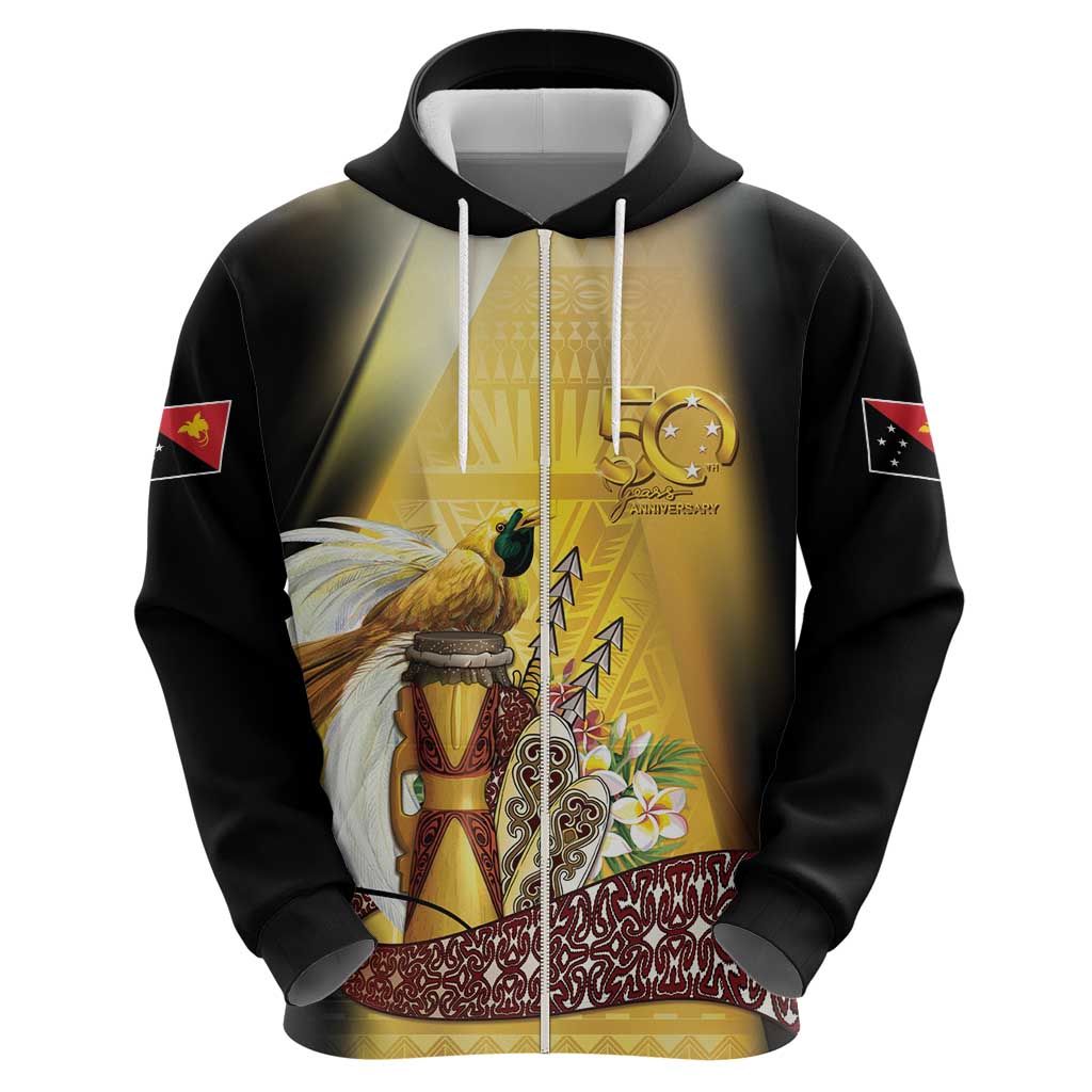 Papua New Guinea Zip Hoodie 50 Years Of Independence - Polynesian Pride
