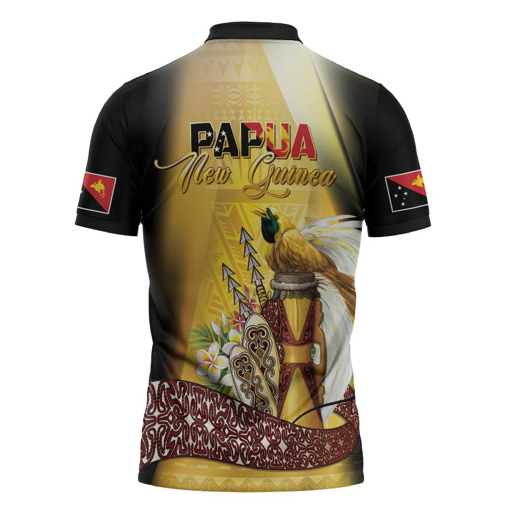 Papua New Guinea Zipper Polo Shirt 50 Years Of Independence - Polynesian Pride