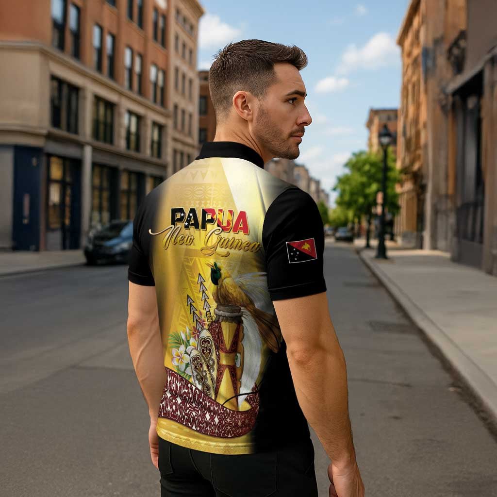 Papua New Guinea Zipper Polo Shirt 50 Years Of Independence - Polynesian Pride