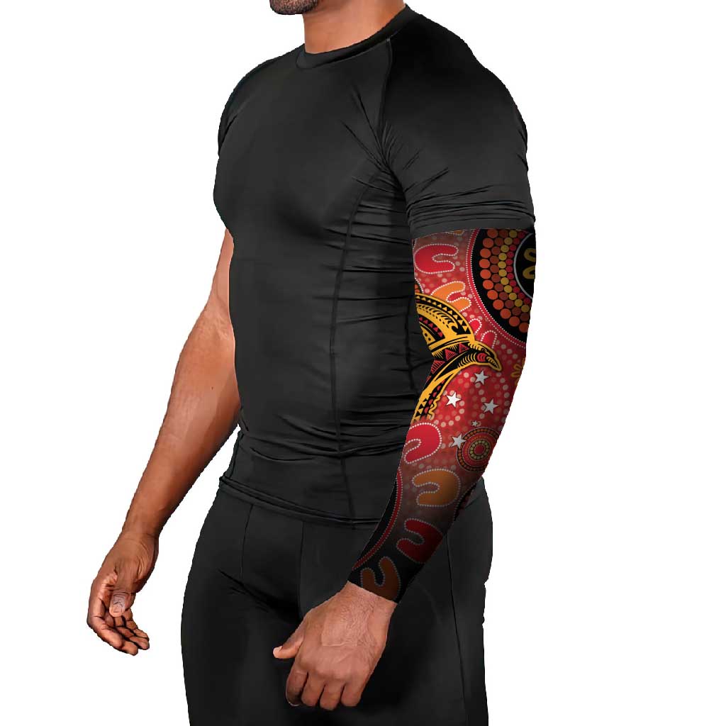 Papua New Guinea Arm Sleeves Birds Of Paradise With Aboriginal Pattern - Polynesian Pride