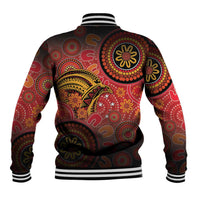 Papua New Guinea Baseball Jacket Birds Of Paradise With Aboriginal Pattern LT05 - Polynesian Pride
