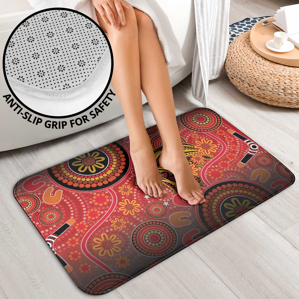 Papua New Guinea Bathroom Set Birds Of Paradise With Aboriginal Pattern - Polynesian Pride