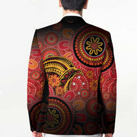 Papua New Guinea Blazer Birds Of Paradise With Aboriginal Pattern - Polynesian Pride