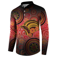 Papua New Guinea Button Sweatshirt Birds Of Paradise With Aboriginal Pattern LT05 - Polynesian Pride