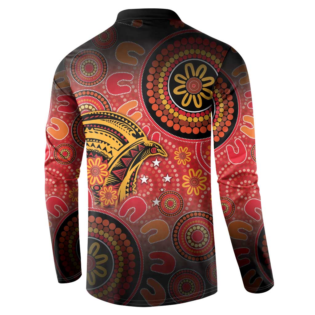 Papua New Guinea Button Sweatshirt Birds Of Paradise With Aboriginal Pattern LT05 - Polynesian Pride