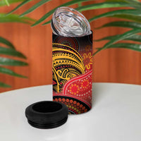 Papua New Guinea 4 in 1 Can Cooler Tumbler Birds Of Paradise With Aboriginal Pattern LT05 - Polynesian Pride
