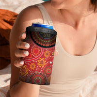 Papua New Guinea 4 in 1 Can Cooler Tumbler Birds Of Paradise With Aboriginal Pattern LT05 - Polynesian Pride