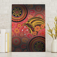 Papua New Guinea Canvas Wall Art Birds Of Paradise With Aboriginal Pattern LT05 Without Frame Red - Polynesian Pride