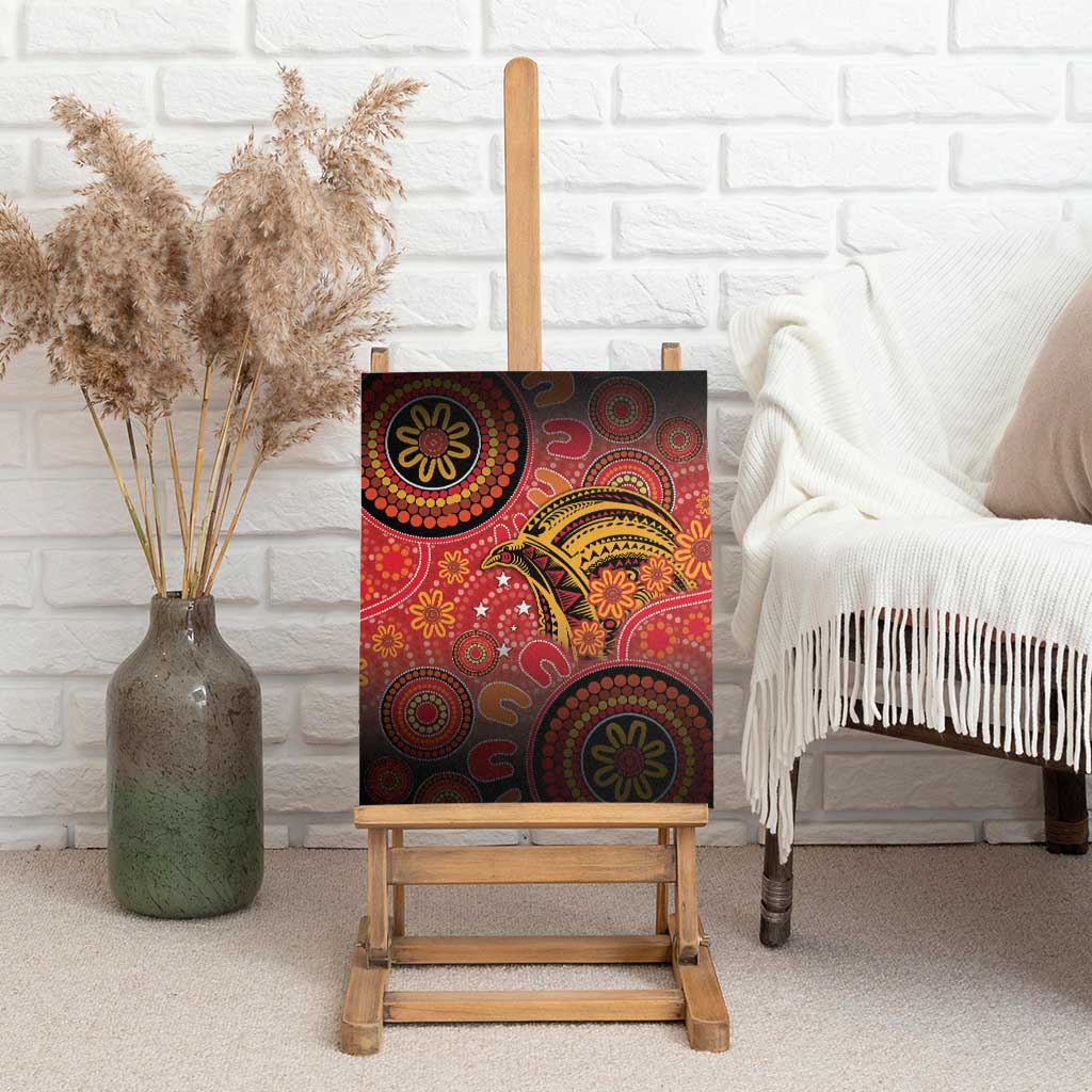 Papua New Guinea Canvas Wall Art Birds Of Paradise With Aboriginal Pattern LT05 - Polynesian Pride