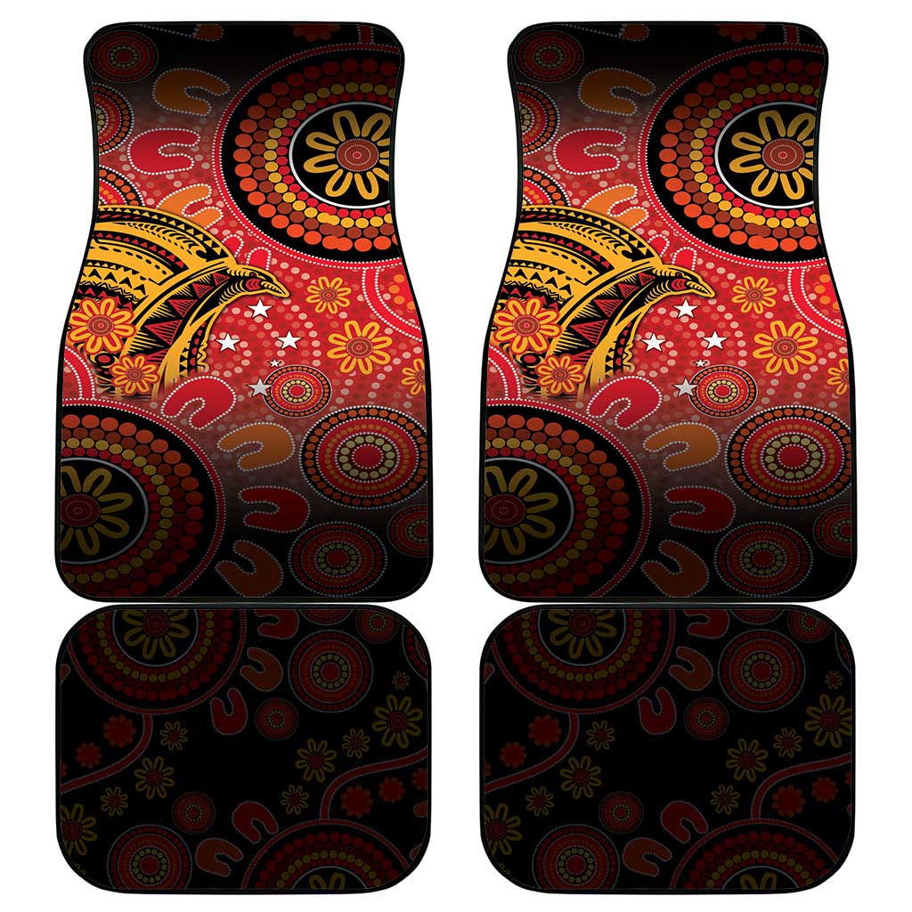 Papua New Guinea Car Mats Birds Of Paradise With Aboriginal Pattern LT05 - Polynesian Pride
