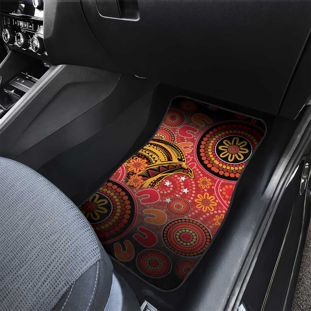 Papua New Guinea Car Mats Birds Of Paradise With Aboriginal Pattern LT05 - Polynesian Pride