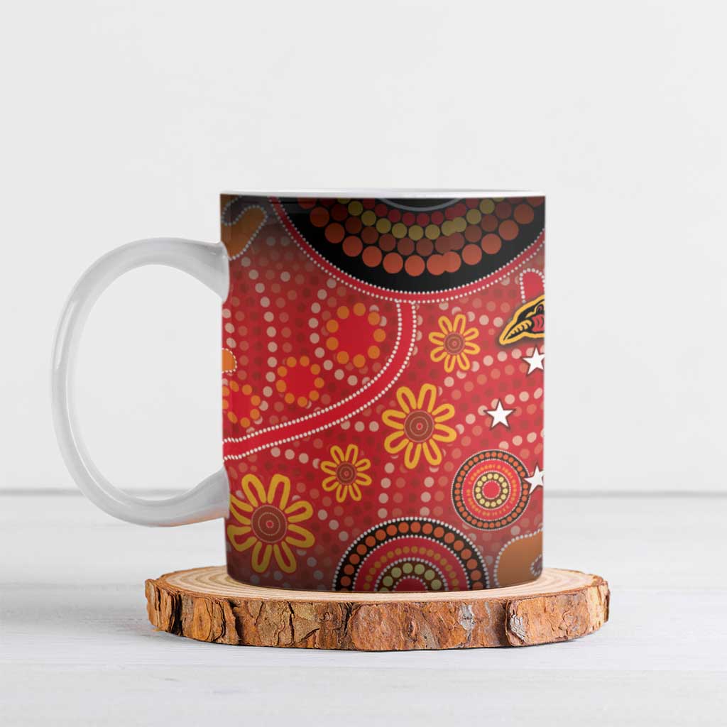 Papua New Guinea Ceramic Mug Birds Of Paradise With Aboriginal Pattern - Polynesian Pride