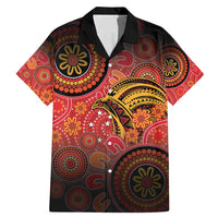 Papua New Guinea Family Matching Mermaid Dress and Hawaiian Shirt Birds Of Paradise With Aboriginal Pattern LT05 Dad's Shirt - Short Sleeve Red - Polynesian Pride