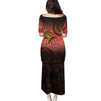 Papua New Guinea Family Matching Puletasi and Hawaiian Shirt Birds Of Paradise With Aboriginal Pattern LT05 - Polynesian Pride