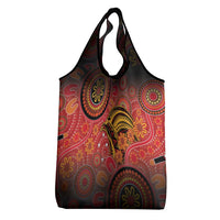 Papua New Guinea Grocery Bag Birds Of Paradise With Aboriginal Pattern LT05 - Polynesian Pride