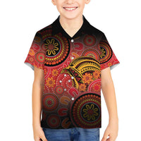 Papua New Guinea Kid Hawaiian Shirt Birds Of Paradise With Aboriginal Pattern - Polynesian Pride