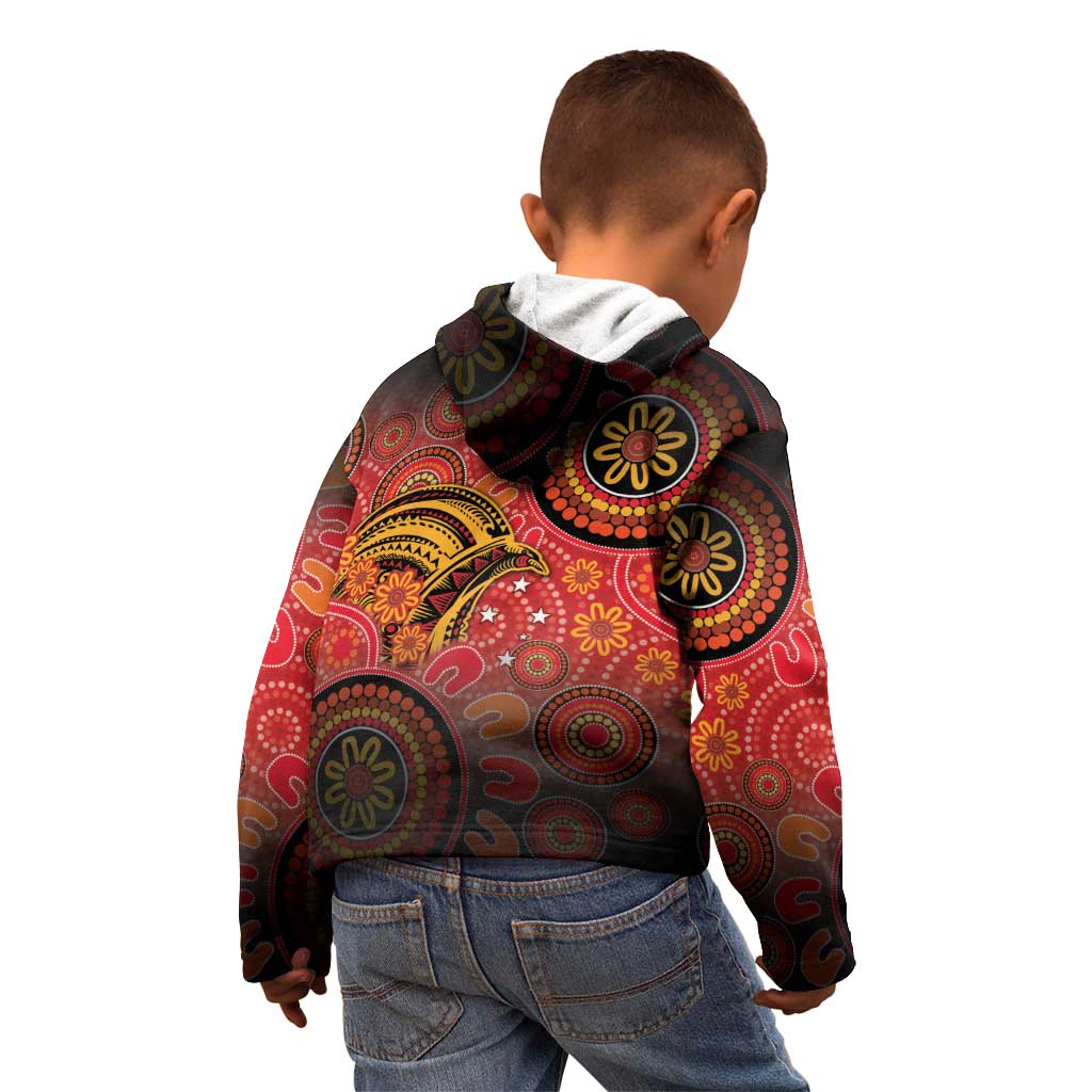 Papua New Guinea Kid Hoodie Birds Of Paradise With Aboriginal Pattern - Polynesian Pride