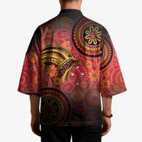 Papua New Guinea Kimono Birds Of Paradise With Aboriginal Pattern - Polynesian Pride