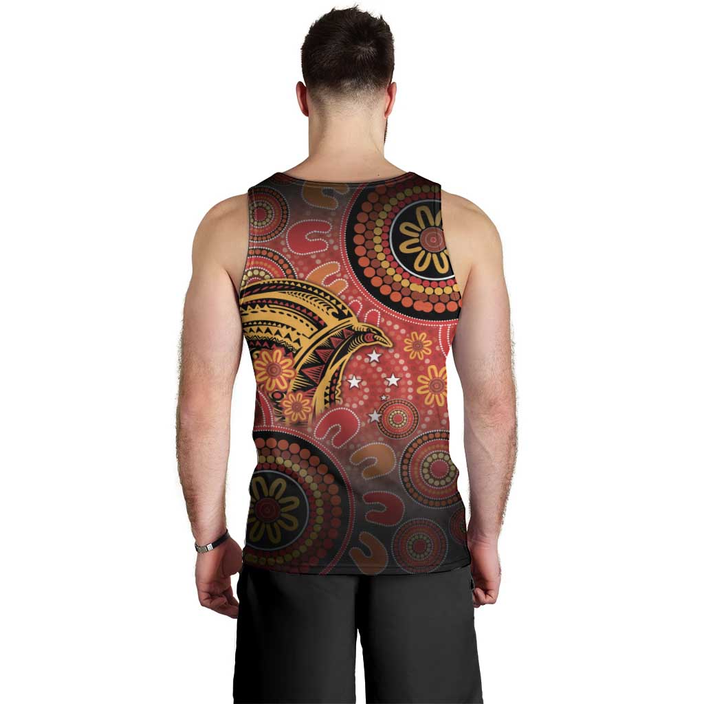 Papua New Guinea Men Tank Top Birds Of Paradise With Aboriginal Pattern LT05 - Polynesian Pride