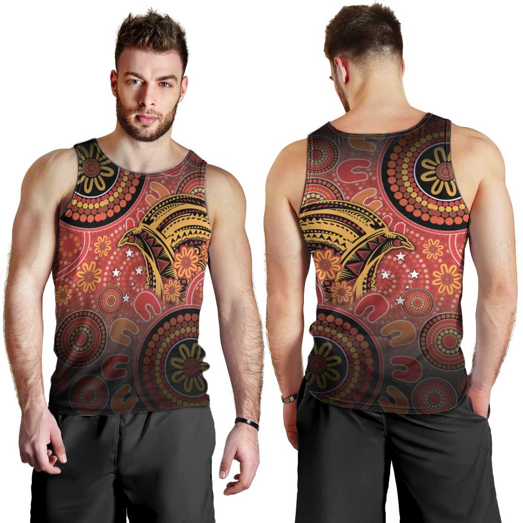 Papua New Guinea Men Tank Top Birds Of Paradise With Aboriginal Pattern LT05 - Polynesian Pride