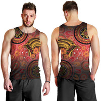 Papua New Guinea Men Tank Top Birds Of Paradise With Aboriginal Pattern LT05 - Polynesian Pride